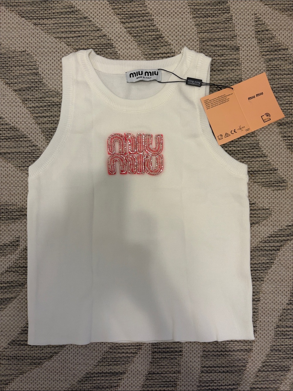Miu miu embellished knit tank top